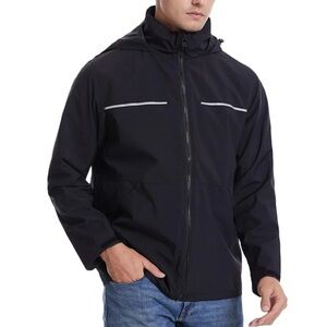 Men's Black Performance Jacket with Hood